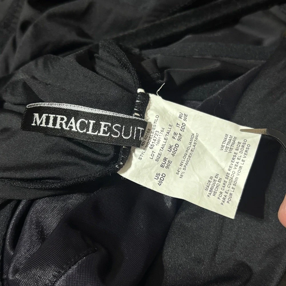 Miraclesuit Tankini Top Black Underwire Slimming Classic Swimsuit XL XXL 40DD